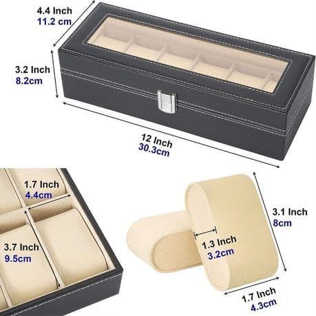 6-slot watch storage box