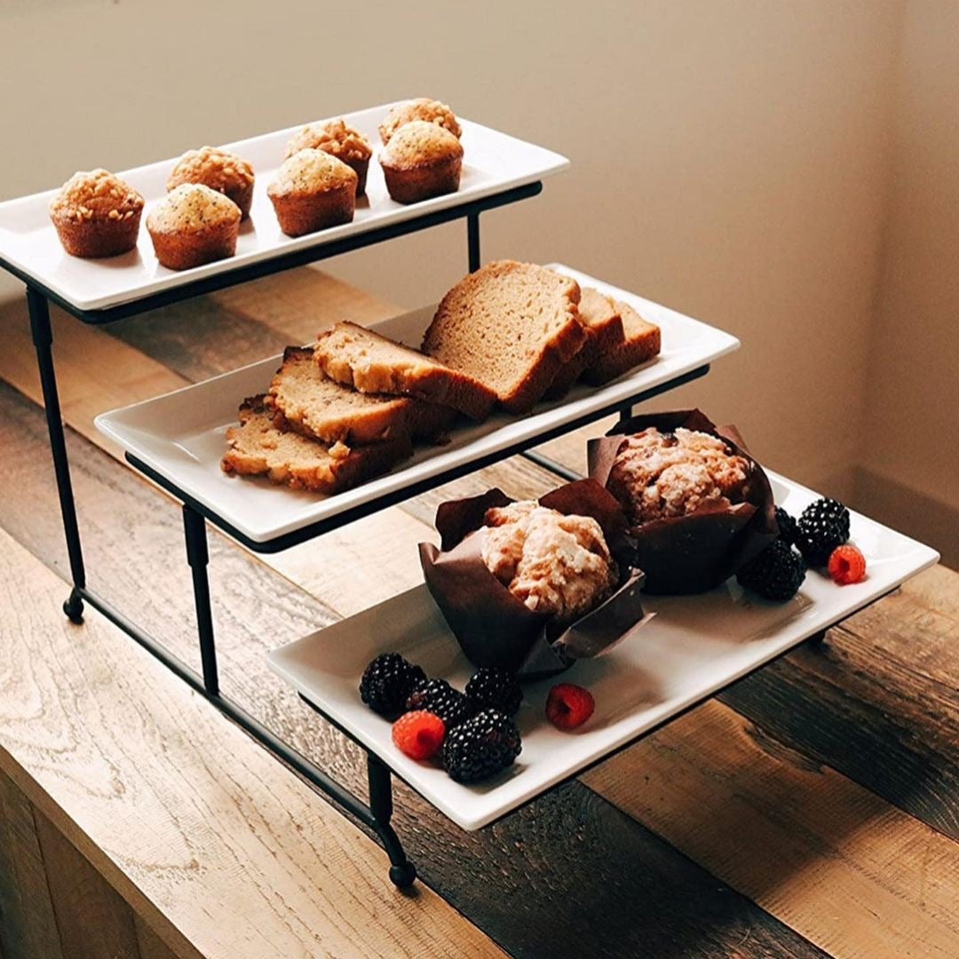 3 Tier platter plates with stand