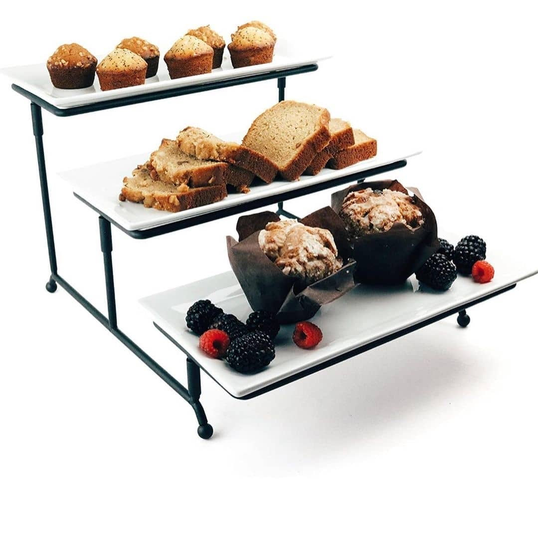 3 Tier platter plates with stand