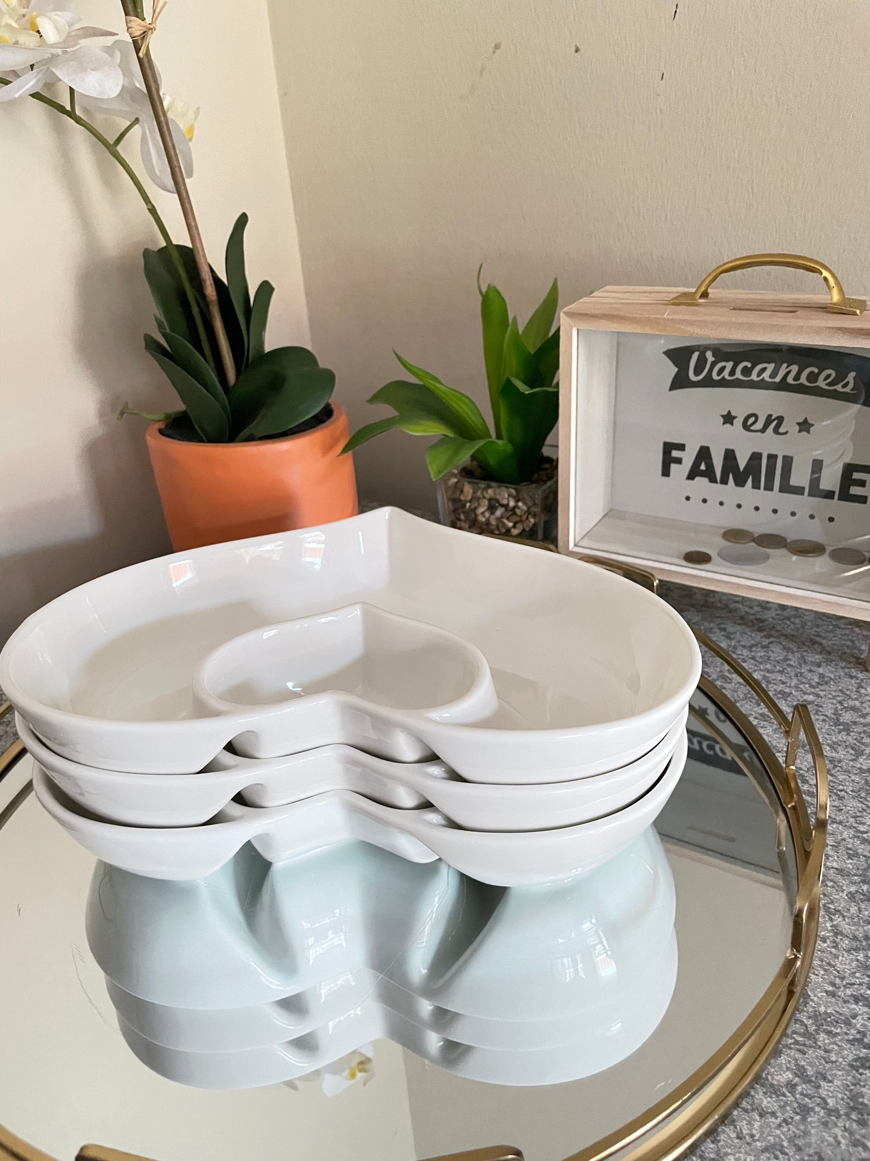 Heart shape platter/snack bowl(x3)