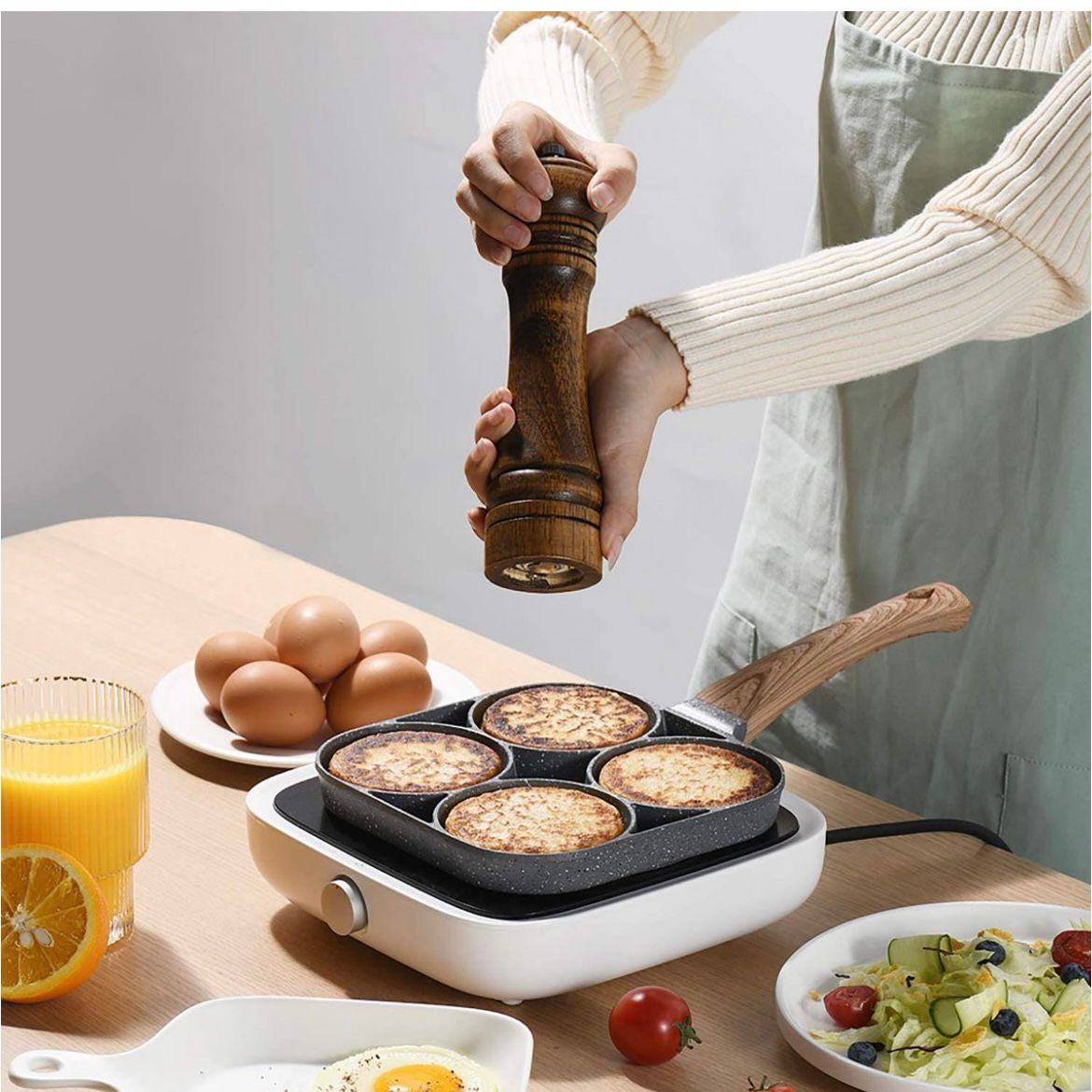 4 Slots Non-Stick Breakfast Frying Pan