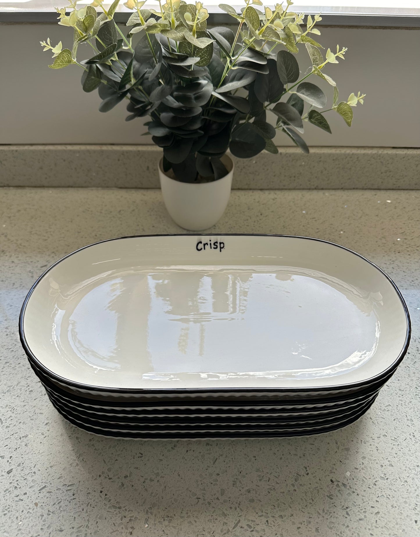White rectangle platter plates