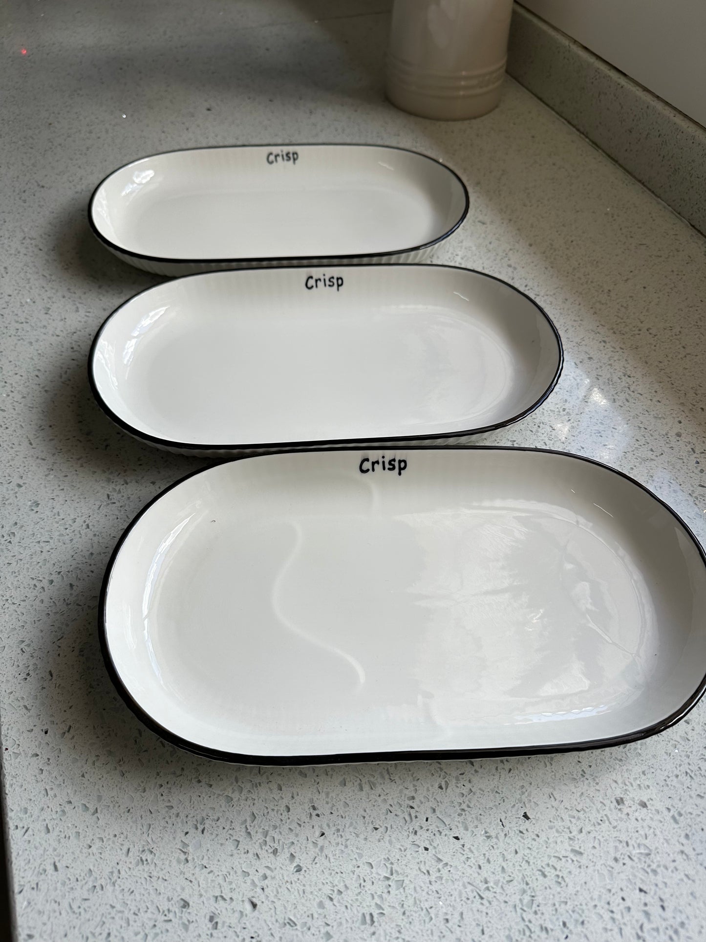 White rectangle platter plates