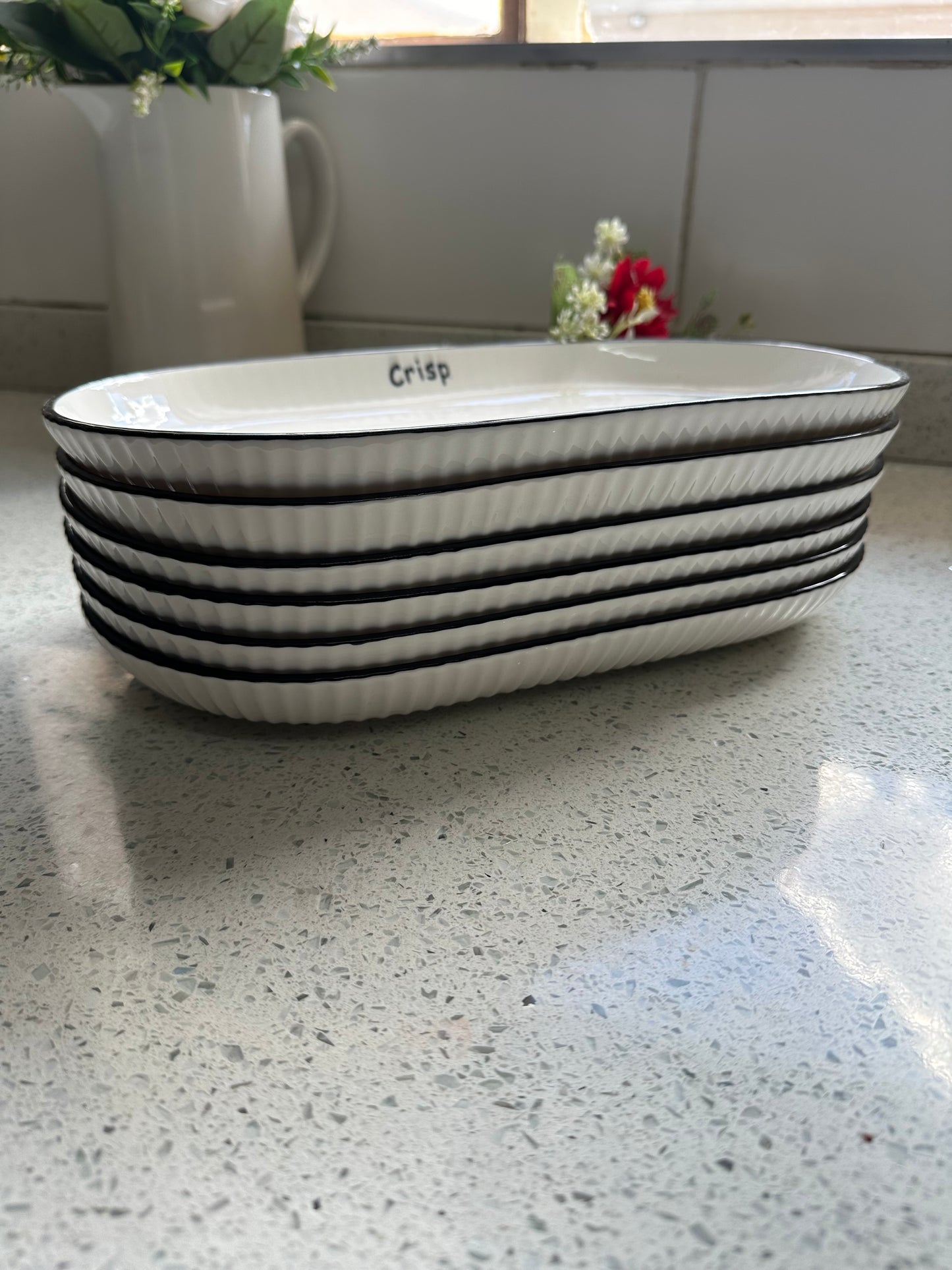 White rectangle platter plates