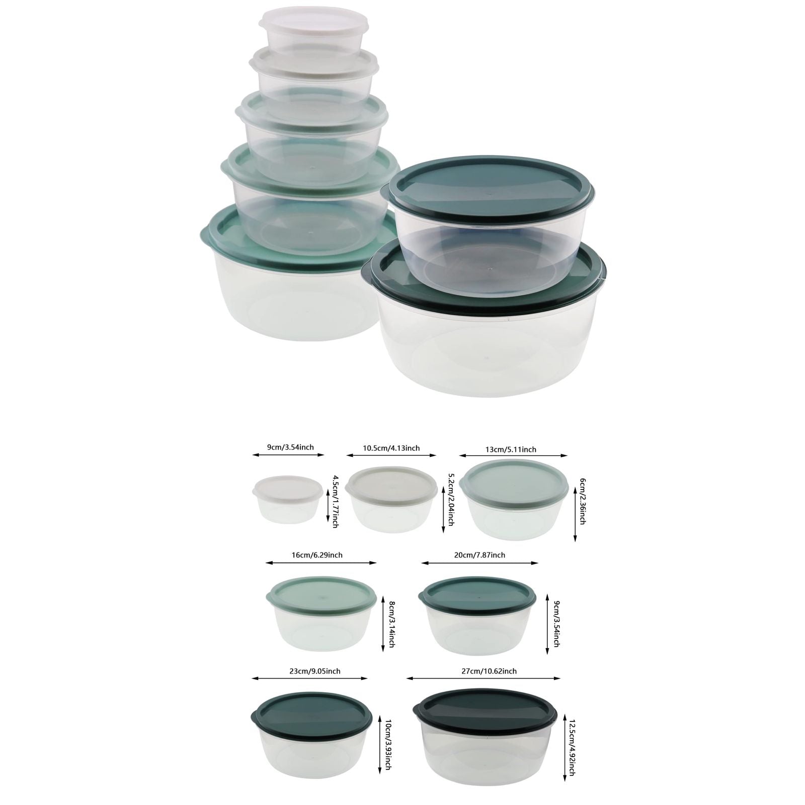 7pc Plastic Container-green