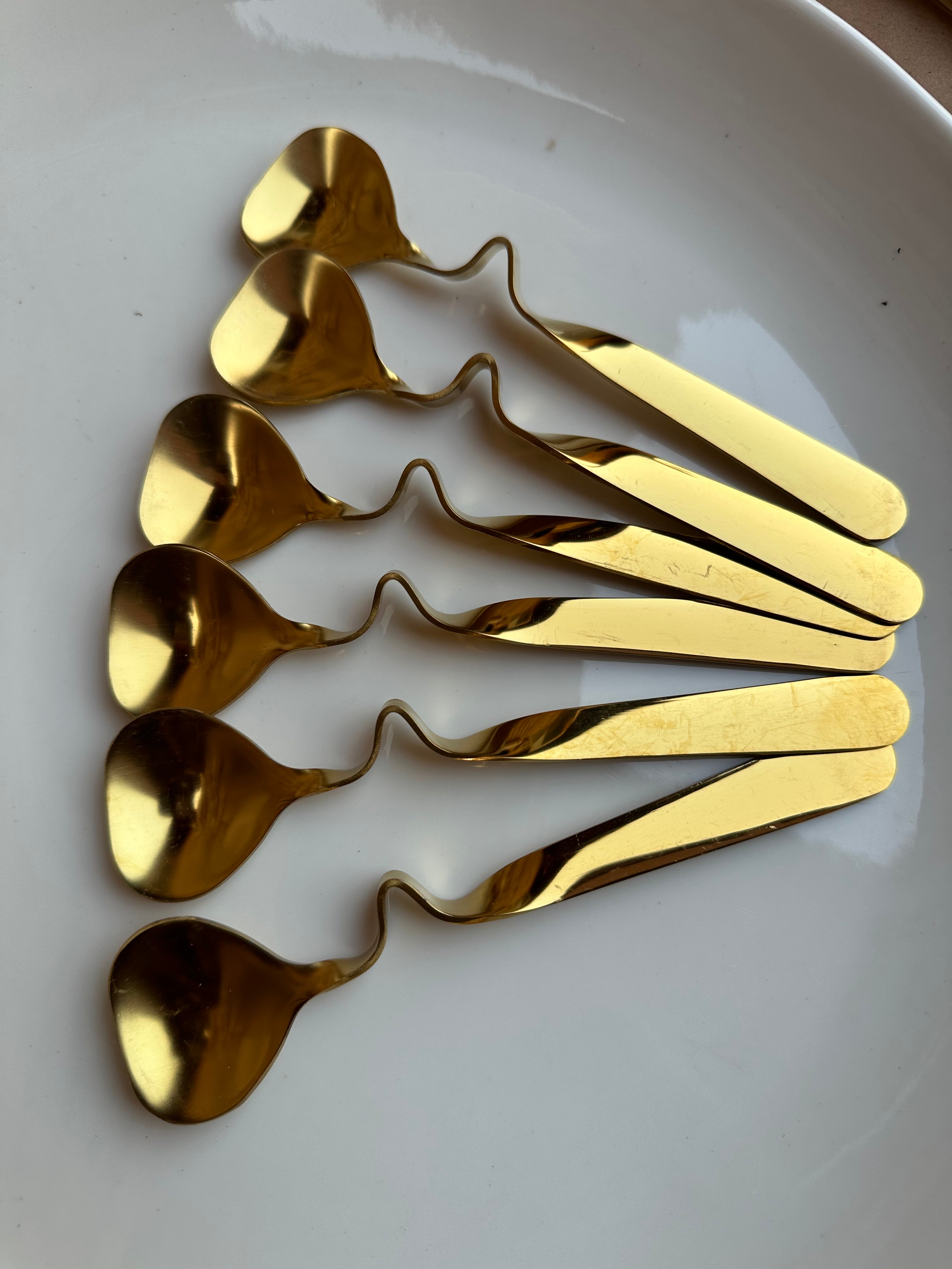 X6 Wavey gold teaspoon