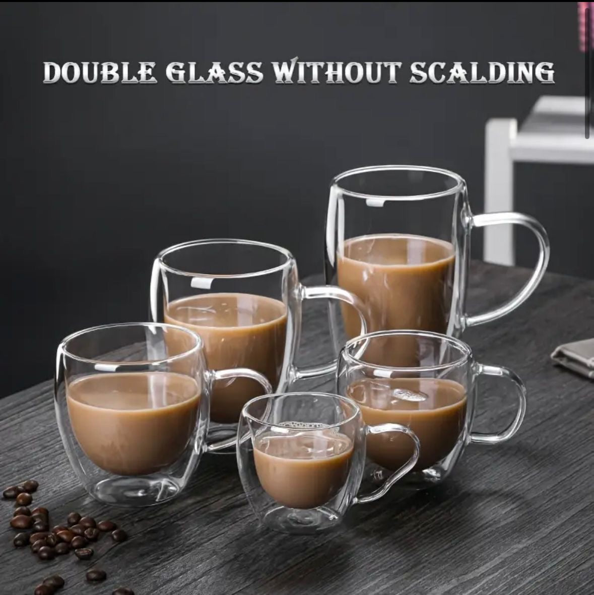 450ml double wall coffee mugs X2