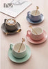 Matte Macaroon Colour Teacup with Spoons 12 piece