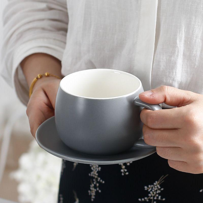 Matte Macaroon Colour Teacup with Spoons 12 piece