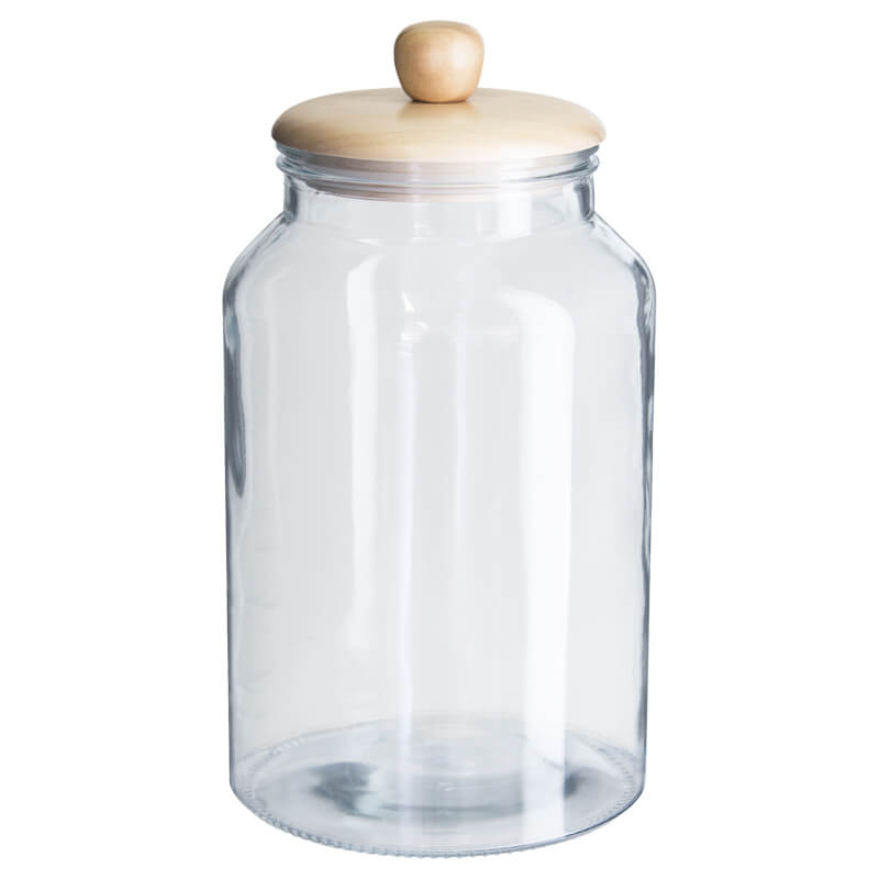 Glass Storage Jar with Bamboo Lid 3800ml X3