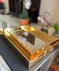 2x Gold Luxury mirror trays