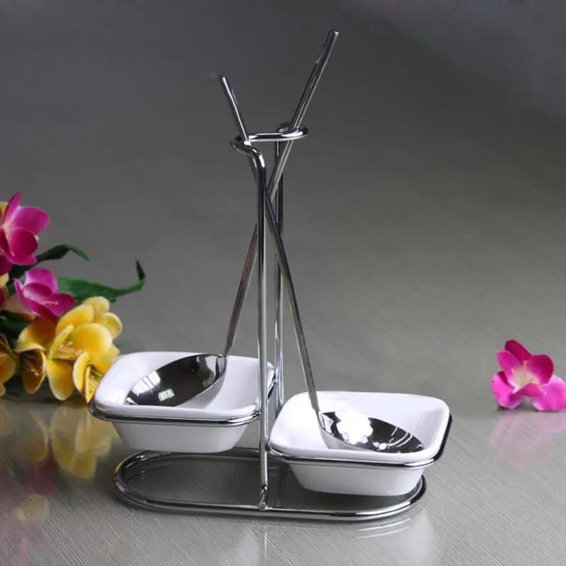 Double silver spoon rest (X4)