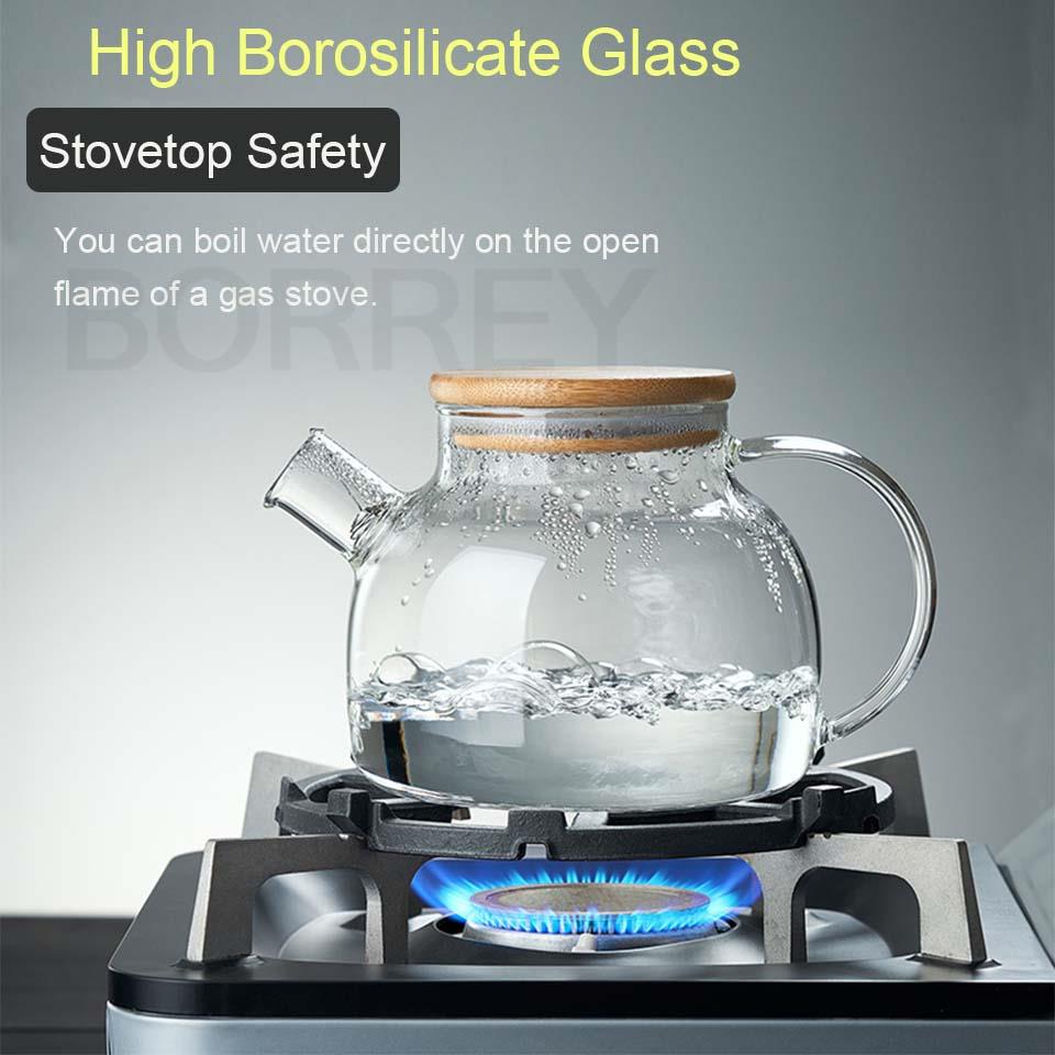 Heat Resistant Glass Tea Pot 1lt