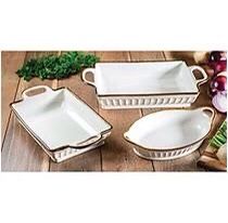 3 piece fluted green Bakeware set