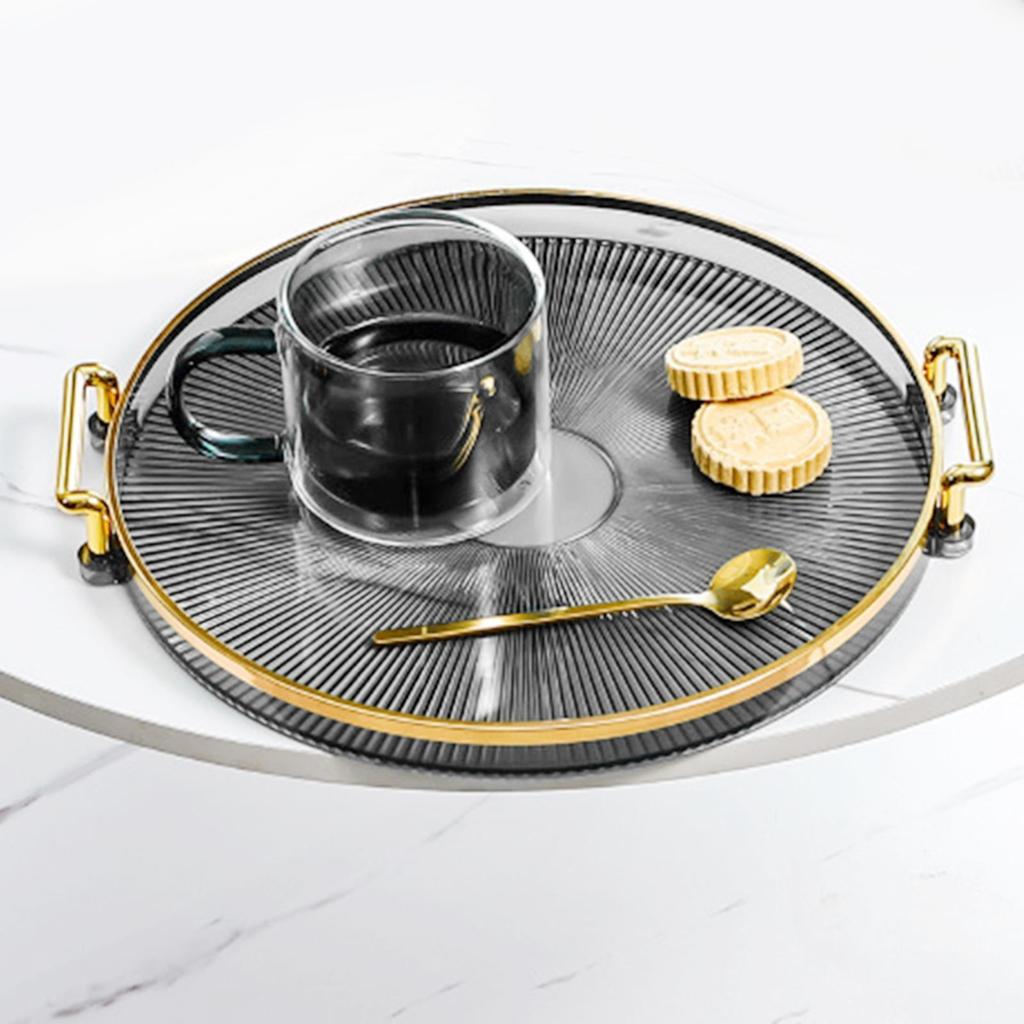 Black Round Tray With Handle