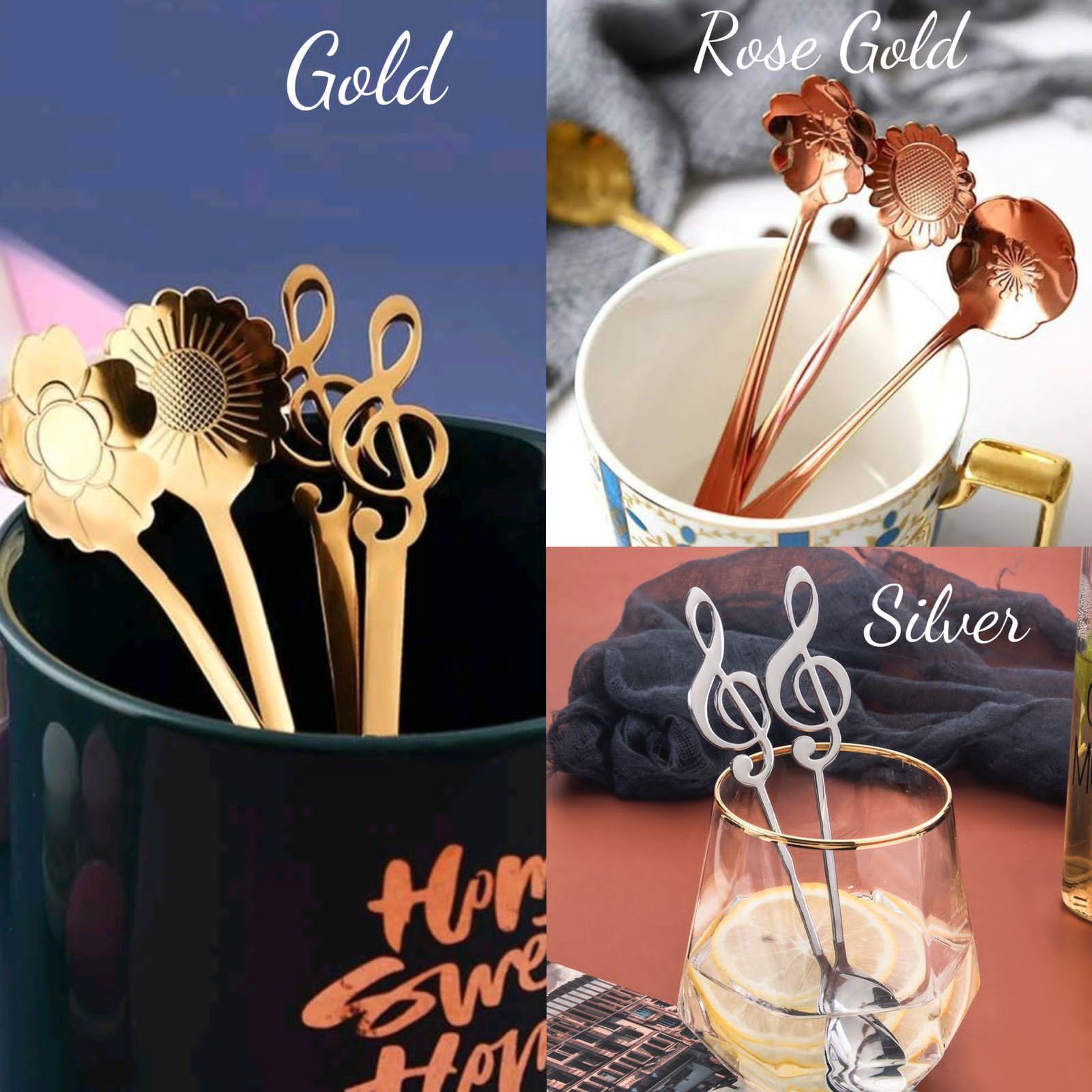 6pcs Music Note Shape Coffee Spoon