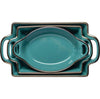 3 piece fluted green Bakeware set