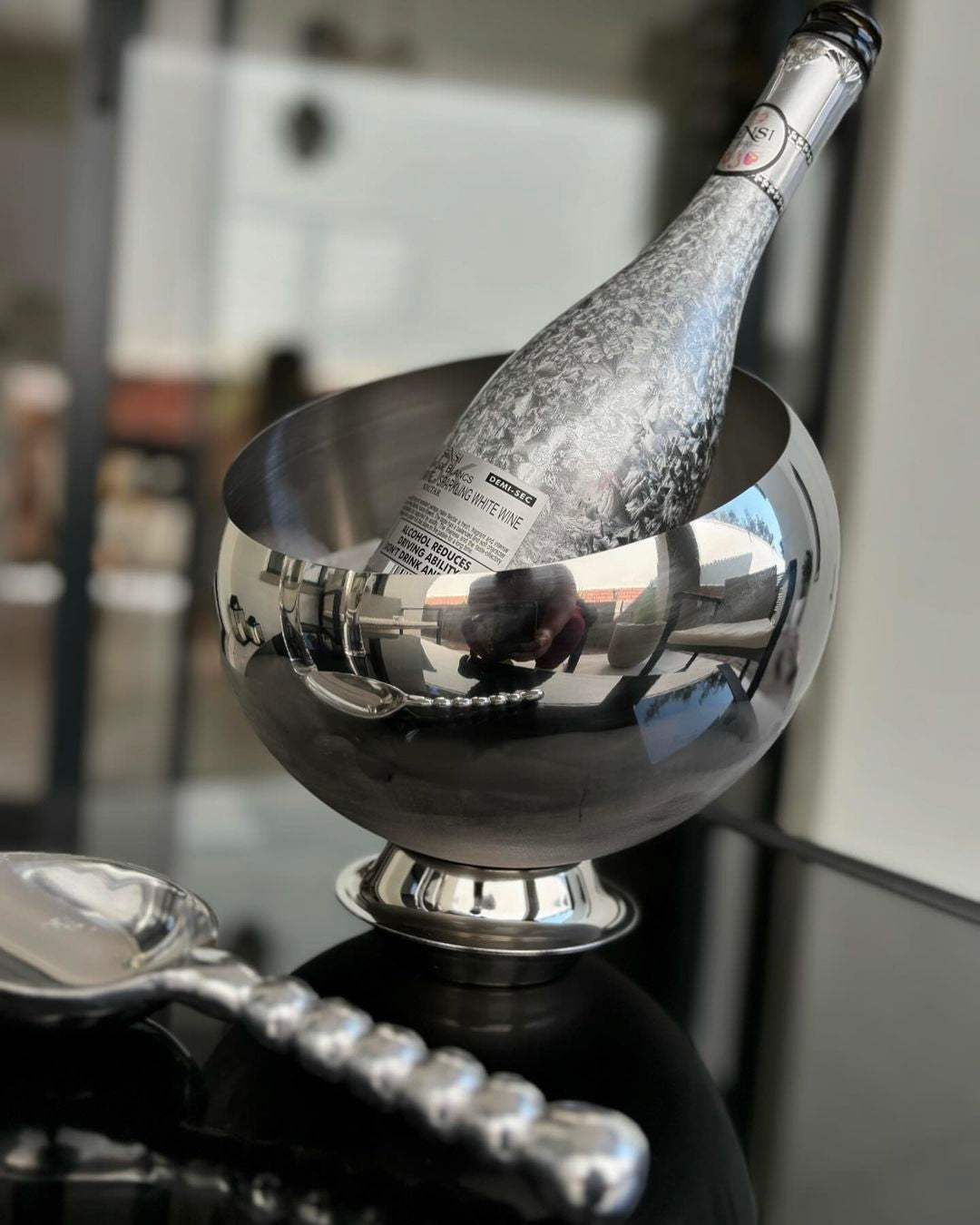silver ice bucket
wine ice bucket
