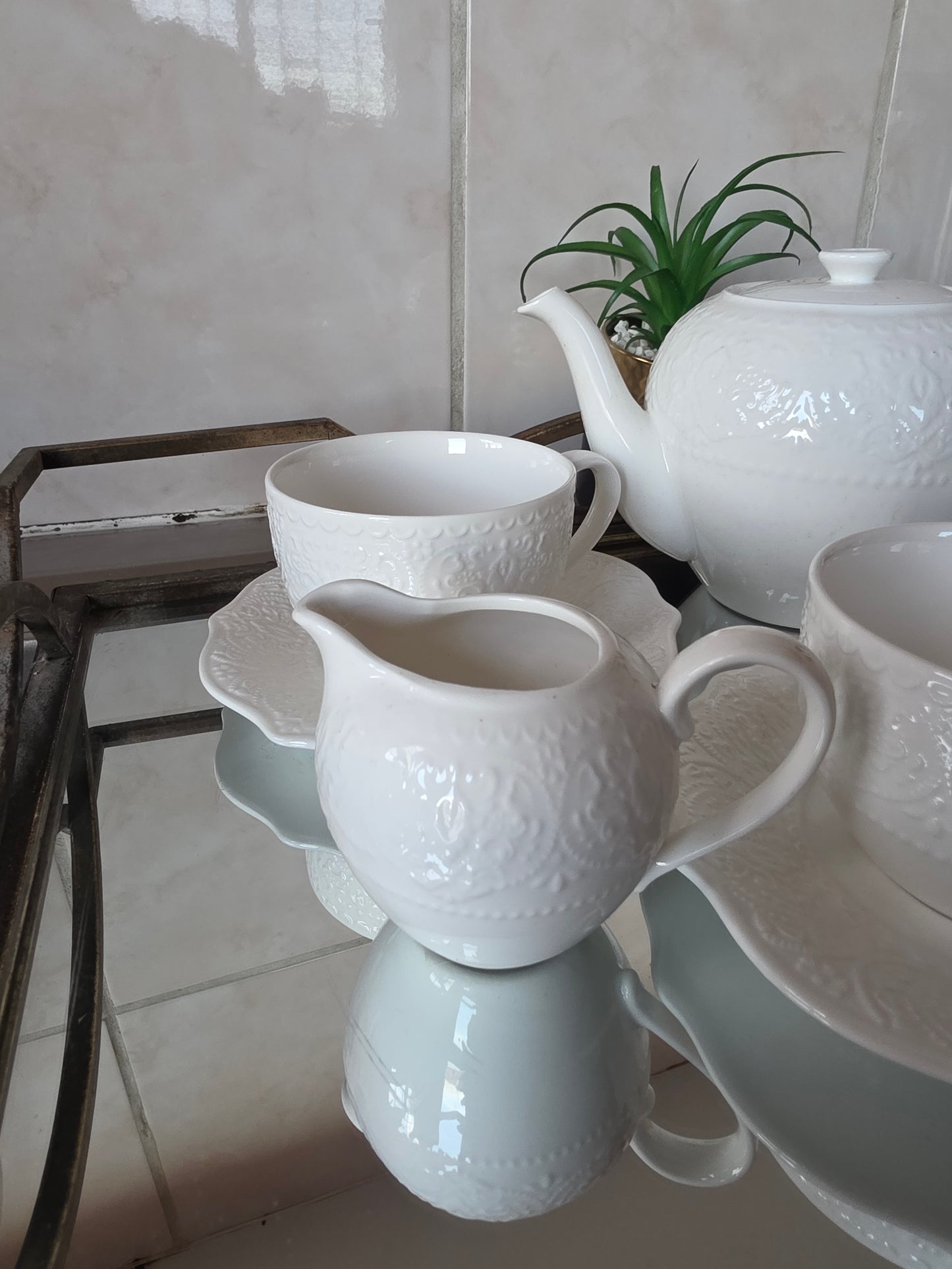 14-piece tea set styled for afternoon tea gathering