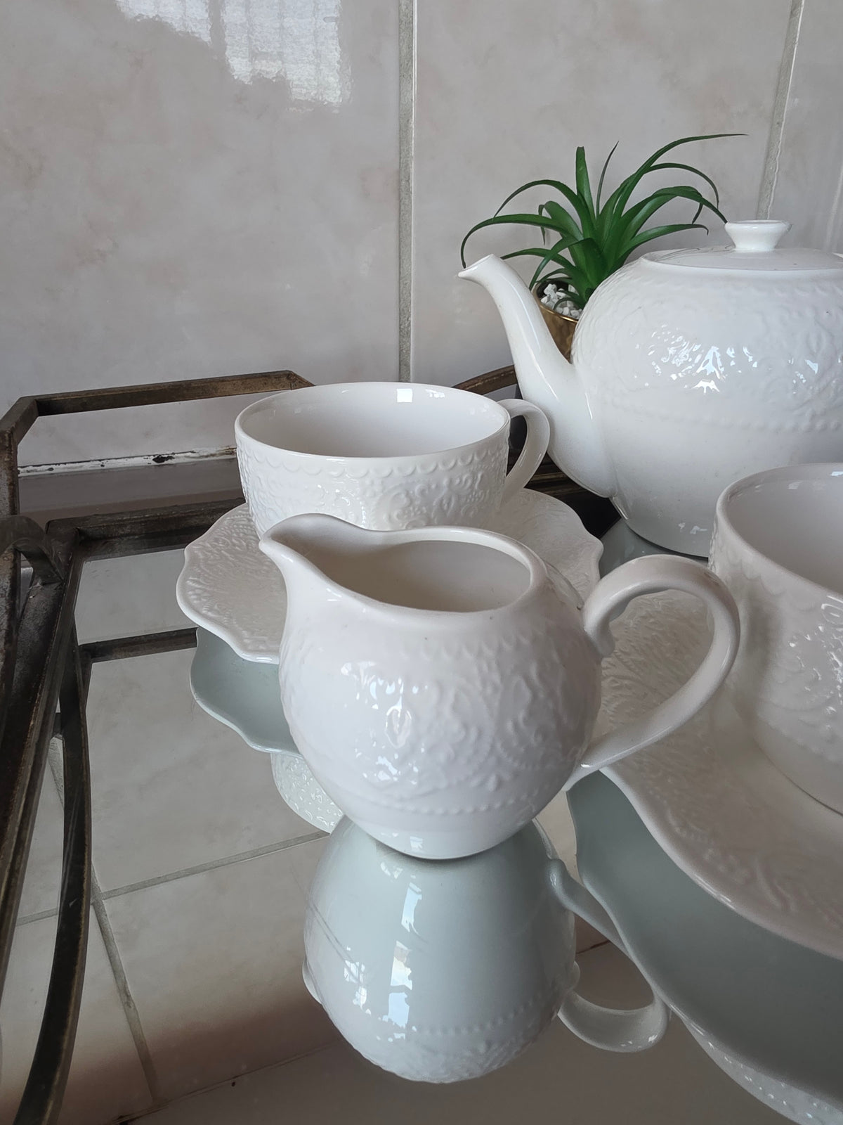14-piece tea set styled for afternoon tea gathering