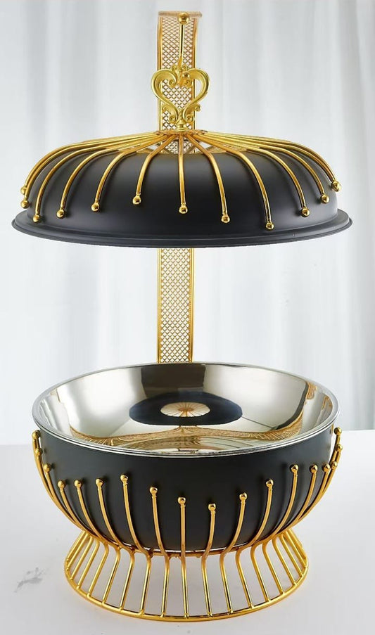 8L black chafing dish with gold accents for buffet serving – Be Classic Homeware SA