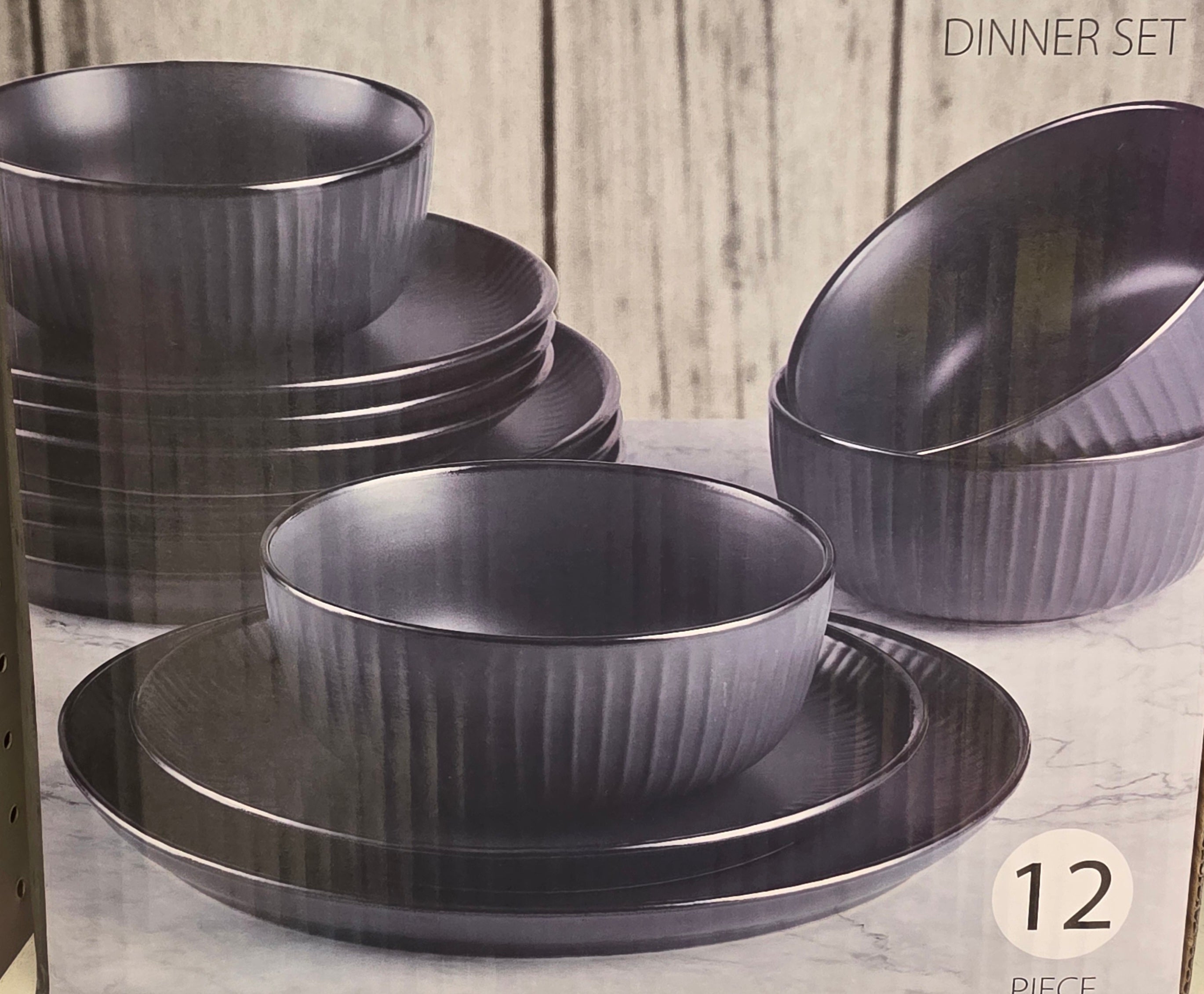 12 piece dark Grey set